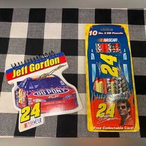 Nascar Jeff Gordon Notepad and 10 PK Pencils With Collectable Card